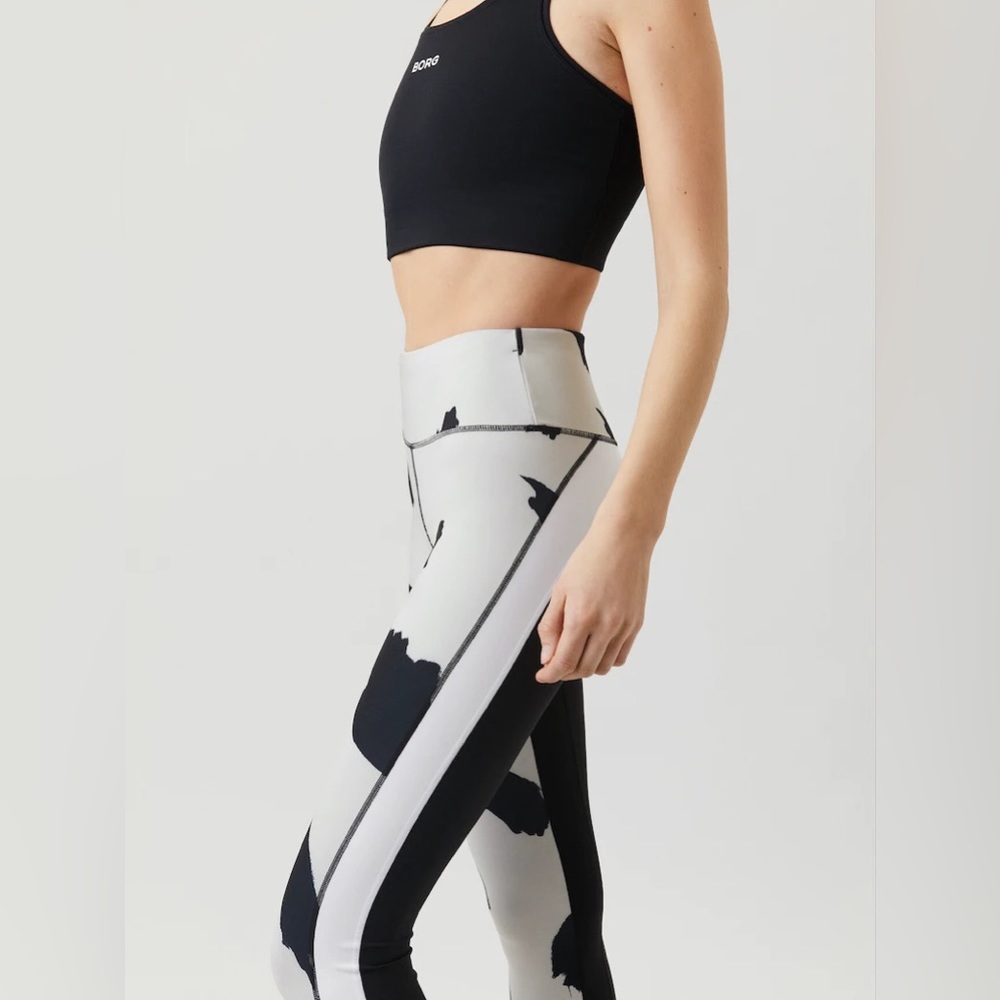 NWT | Björn Borg | High Waist Stripe Print Tights | Size 8/10 - Picture 2 of 14